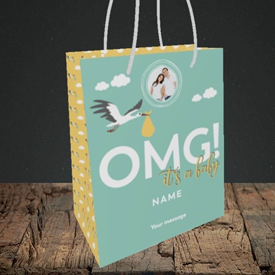 Picture of OMG! It's a Baby, New Baby Design, Small portrait Gift Bag