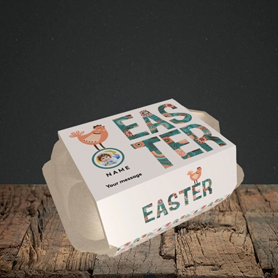 Picture of Floral Hen, Easter Design, 6 Egg Box