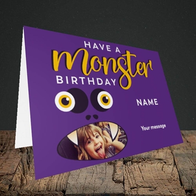 Picture of Monster Face, Birthday Design, Landscape Greetings Card