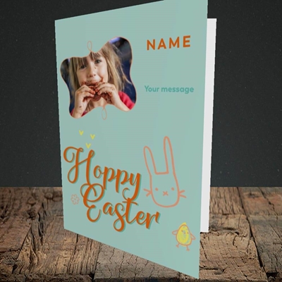 Picture of Hoppy Easter, Easter Design, Portrait Greetings Card