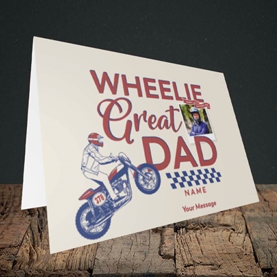 Picture of Wheelie Great Dad, Father's Day Design, Landscape Greetings Card