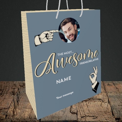 Picture of Awesome Person, Thank You Design, Medium Portrait Gift Bag