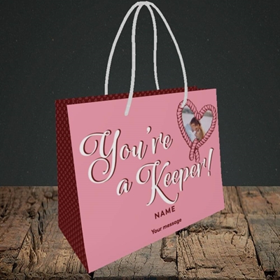 Picture of You're A Keeper, Valentine's Design, Small Landscape Gift Bag