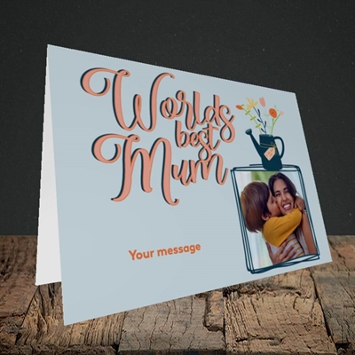 Picture of Worlds Best Mum, Mother's Day Design, Landscape Greetings Card