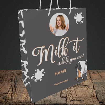 Picture of Milk It, Get Well Soon Design, Medium Portrait Gift Bag