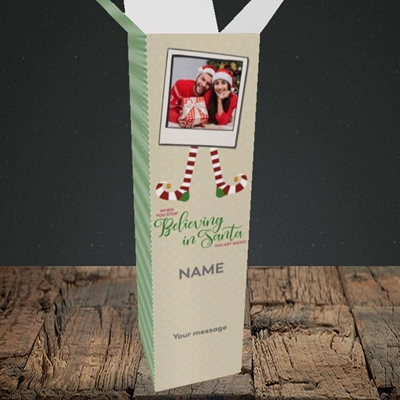 Picture of Believing In Santa, Christmas Design, Upright Bottle Box