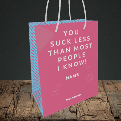 Picture of Suck Less, (Without Photo) Valentine's Design, Small Portrait Gift Bag