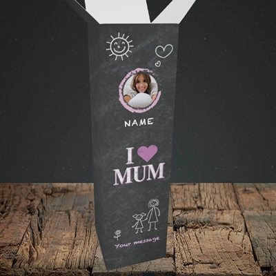Picture of I Love Mum (Chalk Board), Upright Bottle Box