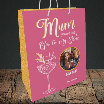 Picture of Gin To My Tonic, Mother's Day Design, Medium Portrait Gift Bag