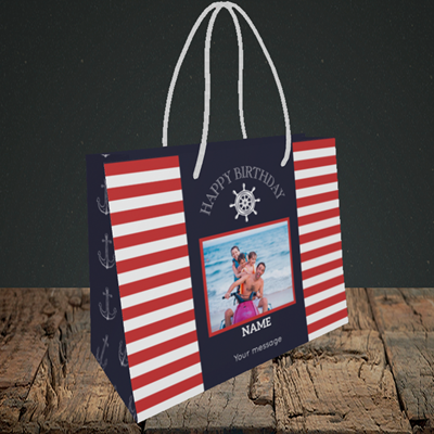 Picture of Nautical, Birthday Design, Small Landscape Gift Bag