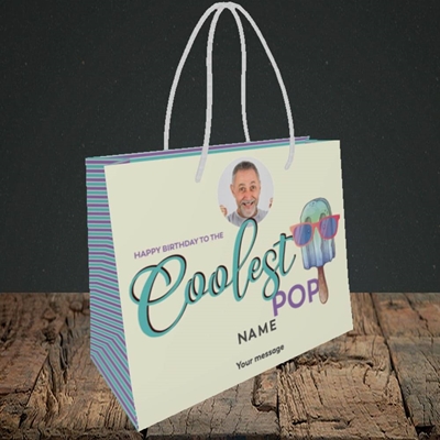 Picture of Coolest Pop, Birthday Design, Small Landscape Gift Bag