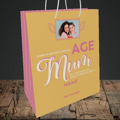 Picture of Wrong Age Mum, Birthday Design, Medium Portrait Gift Bag