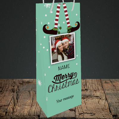 Picture of Elf, Christmas Design, Bottle Bag