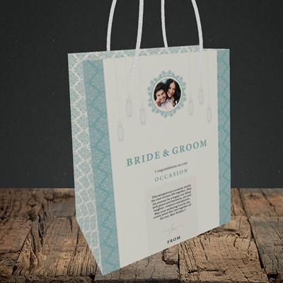 Picture of Moroccan Influences Teal B&G, Wedding Design, Small Portrait Gift Bag