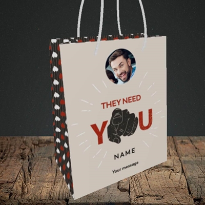 Picture of They Need You, New Job Design, Small portrait Gift Bag