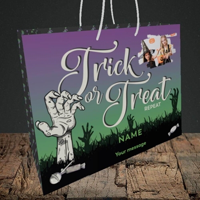 Picture of Trick Or Treat Repeat, Halloween Design, Medium Landscape Gift Bag