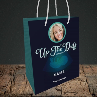 Picture of Up The Duff, Pregnancy Design, Small portrait Gift Bag