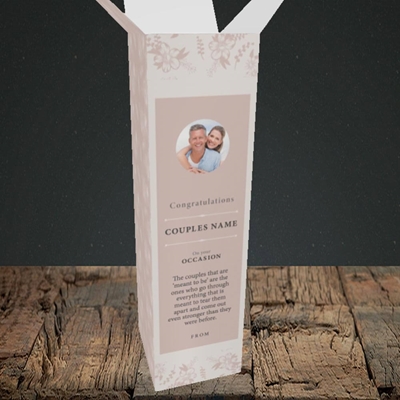 Picture of Floral Edges Pink, Anniversary Design, Upright Bottle Box