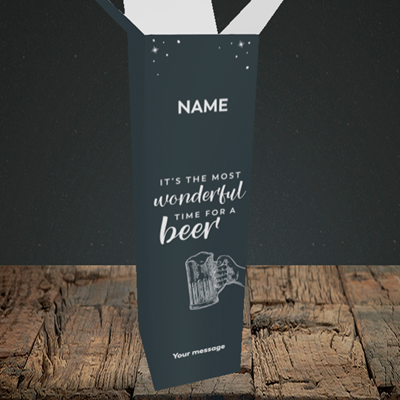 Picture of Time for a Beer, (Without Photo) Christmas Design, Upright Bottle Box