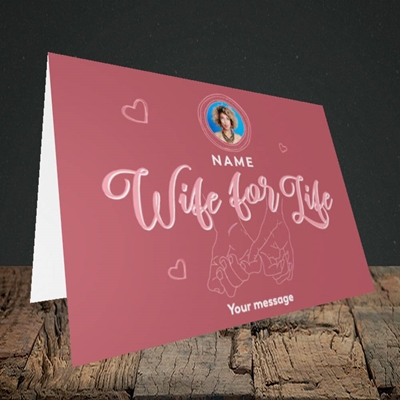 Picture of Wife For Life, Anniversary Design, Landscape Greetings Card