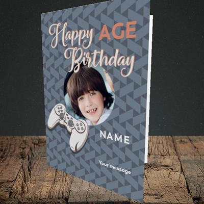 Picture of Gaming Control, Birthday Design, Portrait Greetings Card