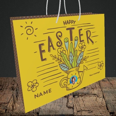 Picture of Watering Can, Easter Design, Medium Landscape Gift Bag