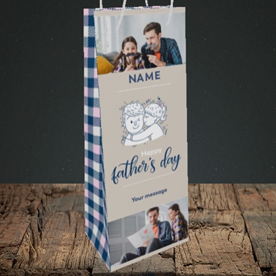 Picture of Father & Daughter, Father's Day Design, Bottle Bag