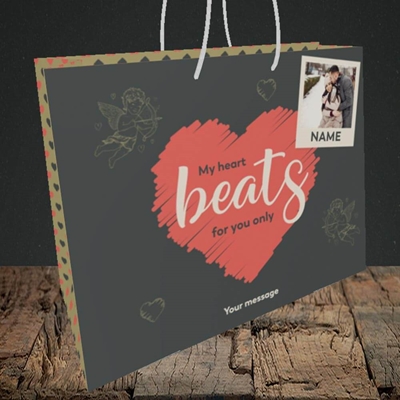 Picture of Beats For You, Valentine's Design, Medium Landscape Gift Bag