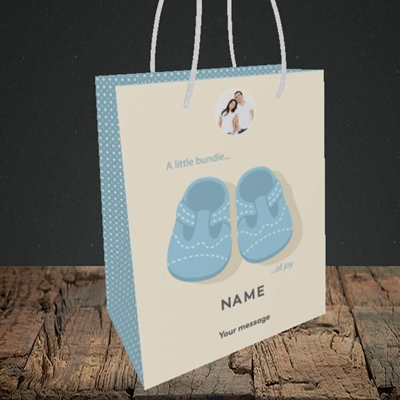 Picture of Little Bundle-Boy, New Baby Design, Small portrait Gift Bag