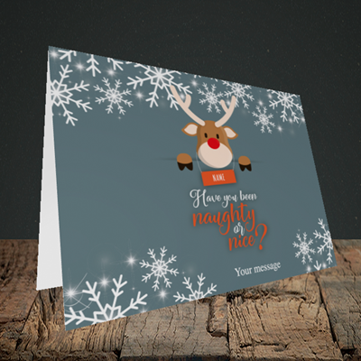 Picture of Naughty, (Without Photo) Christmas Design, Landscape Greetings Card