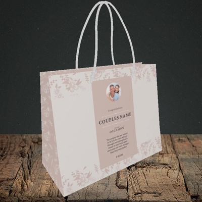 Picture of  Floral Edges Pink, Anniversary Design, Small Landscape Gift Bag