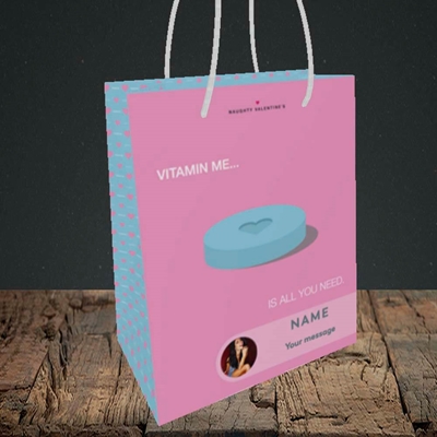 Picture of Vitamin Me, Valentine's Design, Small Portrait Gift Bag