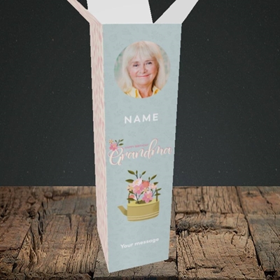 Picture of Grandma, Birthday Design, Upright Bottle Box