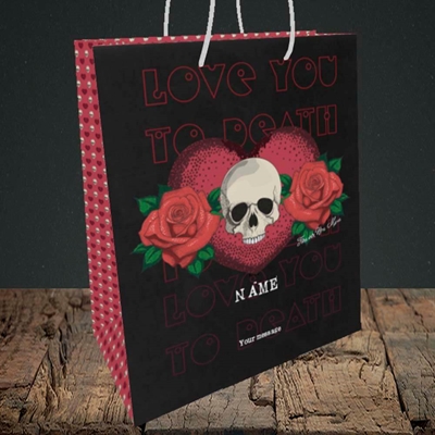 Picture of Love You To Death(Without Photo), Valentine's Design, Medium Portrait Gift Bag