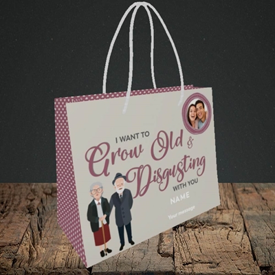 Picture of Old & Disgusting, Valentine's Design, Small Landscape Gift Bag