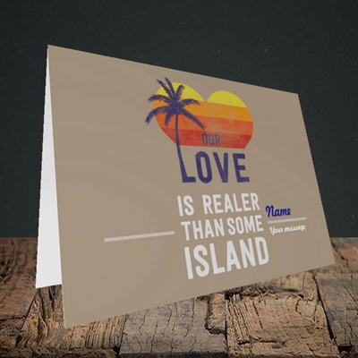 Picture of Our Love Is Realer(Without Photo), Valentine's Design, Landscape Greetings Card