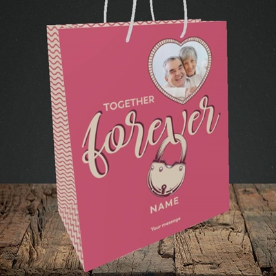 Picture of Together Forever, Valentine's Design, Medium Portrait Gift Bag
