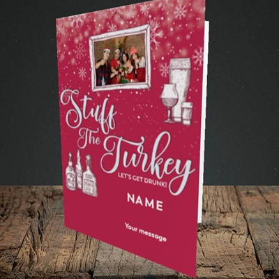 Picture of Stuff The Turkey, Christmas Design, Portrait Greetings Card