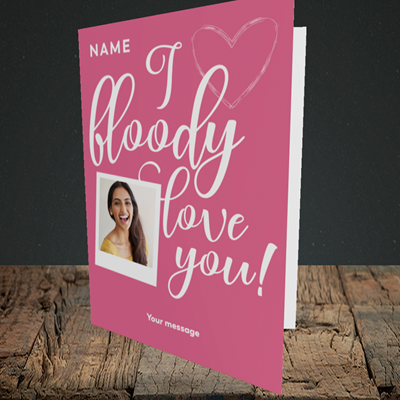 Picture of I Bloody Love You, Valentine's Design, Portrait Greetings Card