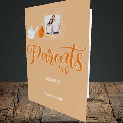 Picture of Parents To Be, Pregnancy Design, Portrait Greetings Card