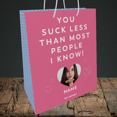 Picture of Suck Less, Valentine's Design, Medium Portrait Gift Bag