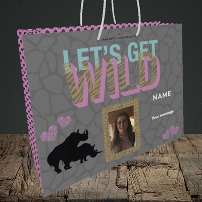 Picture of Let's Get Wild, Valentine's Design, Medium Landscape Gift Bag