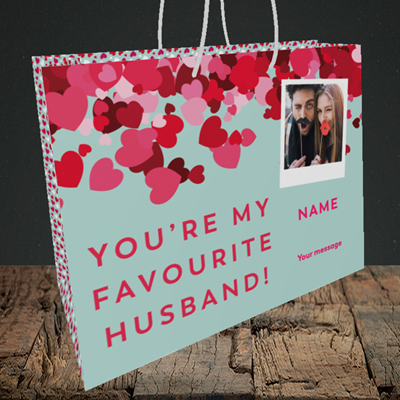 Picture of Favourite Husband, Valentine's Design, Medium Landscape Gift Bag