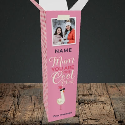 Picture of Cool Chick, Mother's Day Design, Upright Bottle Box