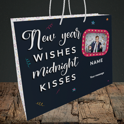 Picture of Midnight Kisses, New Year Design, Medium Landscape Gift Bag