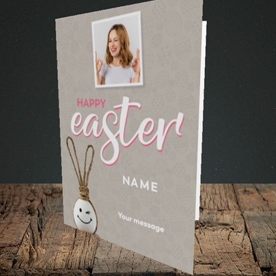 Picture of String Bunny Egg, Easter Design, Portrait Greetings Card