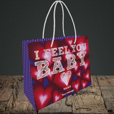 Picture of I Feel You Baby(Without Photo), Valentine's Design, Small Landscape Gift Bag
