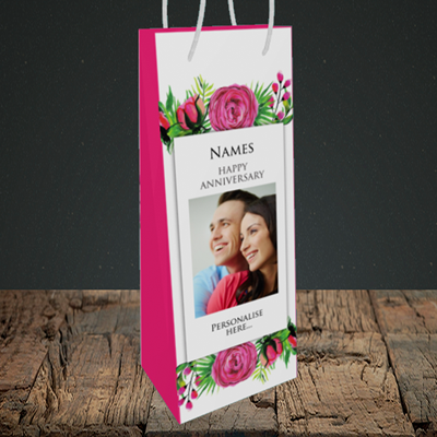 Picture of Flowers, Anniversary Design, Bottle Bag