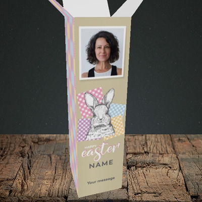 Picture of Patchwork Rabbit, Easter Design, Upright Bottle Box