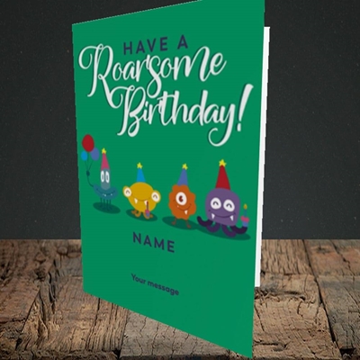 Picture of Roarsome(Without Photo), Birthday Design, Portrait Greetings Card